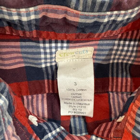 Crewcuts Short Sleeved Plaid Button Down ~ 3 - Picture 4 of 9